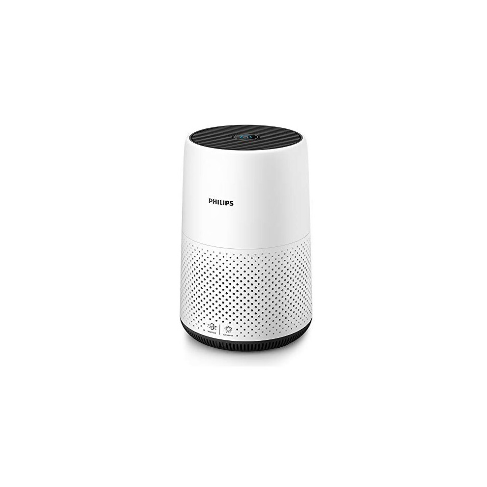 Philips Series 800 Compact Air Purifier For Small Rooms Ac0820/30 - Removes 99.5% Ultrafine Particles, Real-Time Air Quality Feedback, Hepa Filter