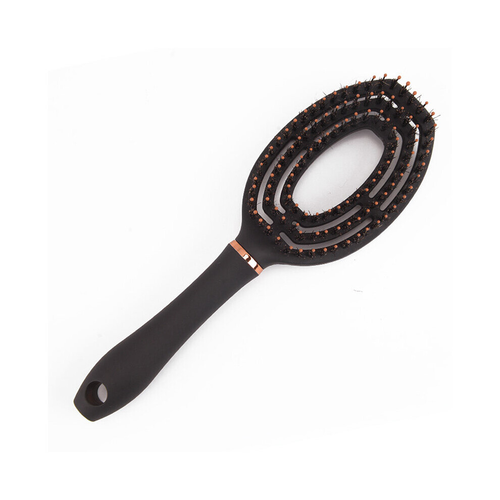 Flair Brush Boar Bristle Nylon Pin Detangling Curved Vent Hair Brush Soft Touch