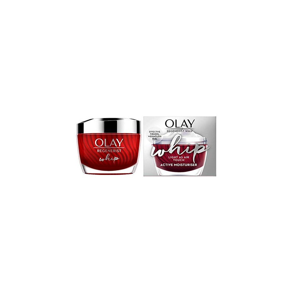 New Olay Regenerist Whip As Air Anti-Ageing Moisturiser For Firmer Skin With Hyaluronic Acid, 50 Ml Light