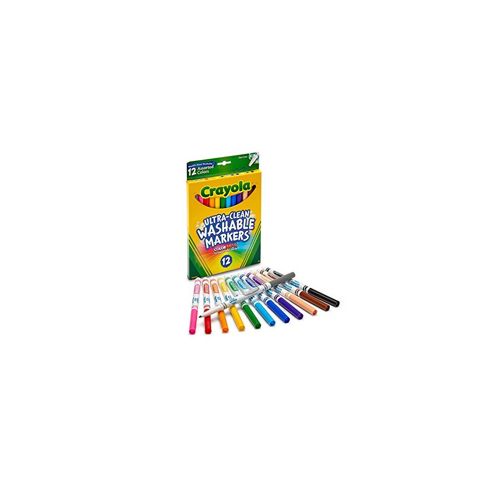 Crayola Fine Line Markers, Washable Markers, 12 Count