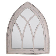Esschert Design WD10 66 x 5 x 80cm Wood and Glass Mirror Gothic Wash - White