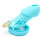 Blue Silicone Cock Cage with Padlock 1