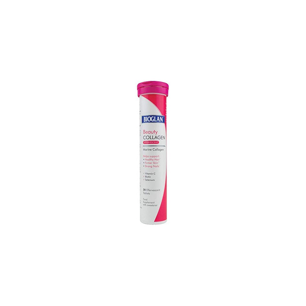 Bioglan Collagen Effervescent | 1000Mg | Hydrolysed Marine Collagen | Biotin | Selenium & Vitamin C | 20 Berry Flavoured Effervescent