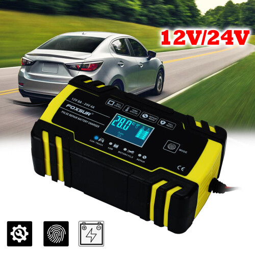 12V/24V Αυτόματος ευφυής αυτόματος φορτιστής μπαταρίας αυτοκινήτου επισκευή παλμού 1