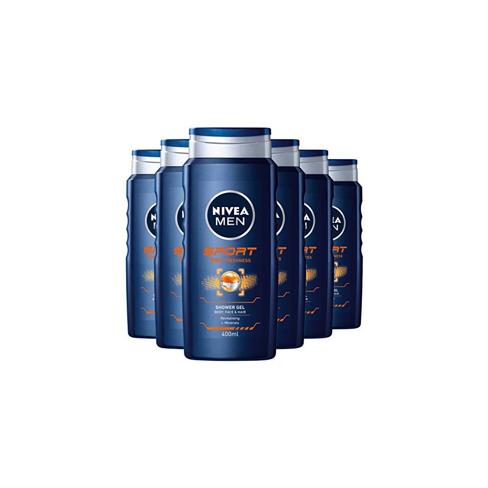 NIVEA Sport Shower Gel, 400 ml - Set of 6