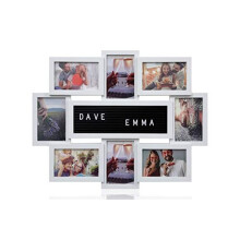 ARPAN Multi Aperture Personalised Alphabet or Number Photo Picture Frame Holds 8 X 6X4'' Photos (White)