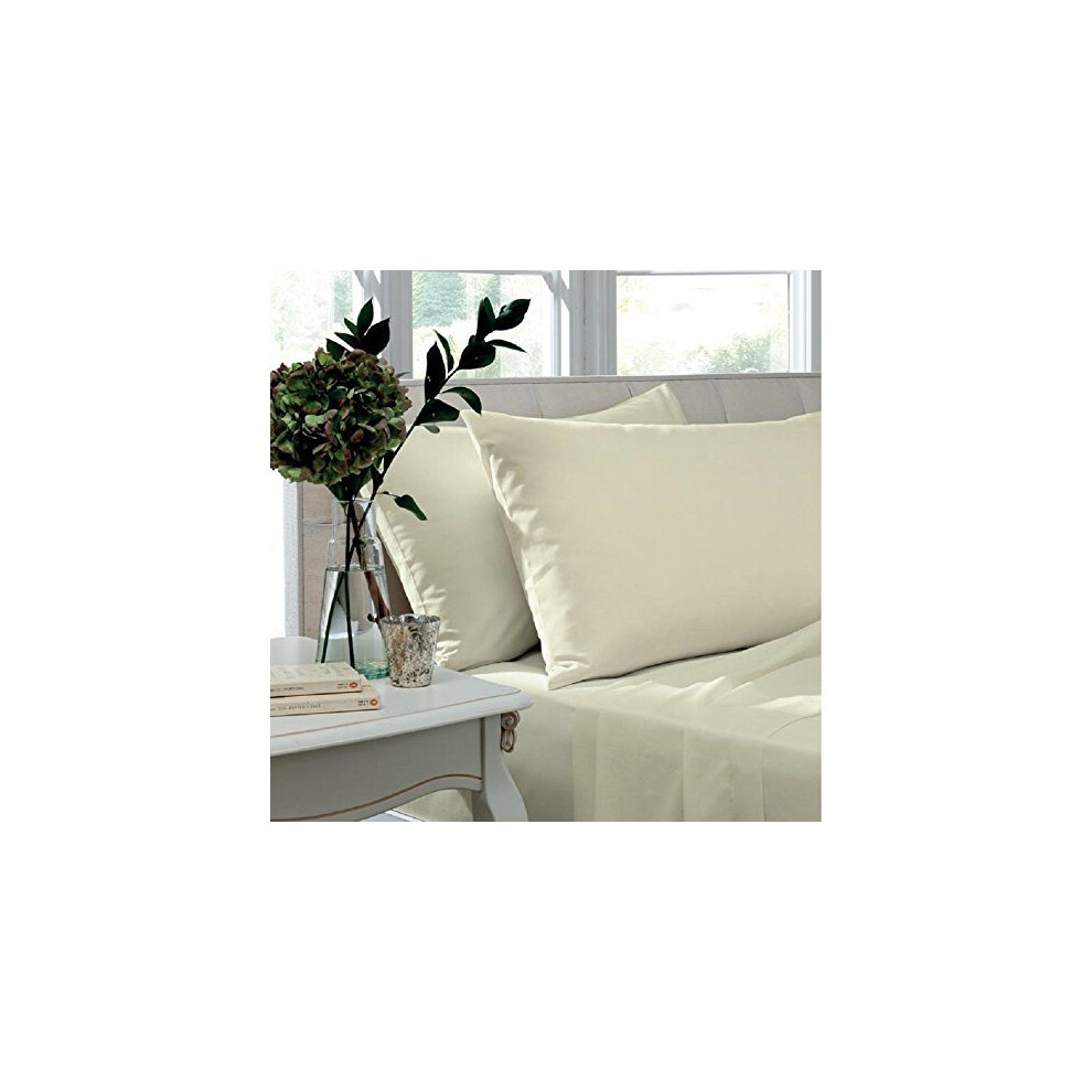 Catherine Lansfield Easy Iron Percale Standard Pillowcase Pair Cream