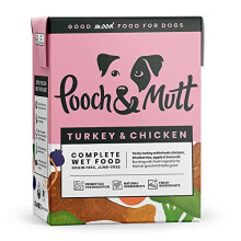 Pooch & Mutt - Wet Dog Food with Natural Ingredients - Grain Free, Complete & Fresh - Suitable for all Breeds & Sizes - Turkey & Chicken, 12 x 375g