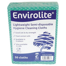 EcoTech ELF50G Envirolite Folded Cleaning Cloth, Large, Green (pack of 50)