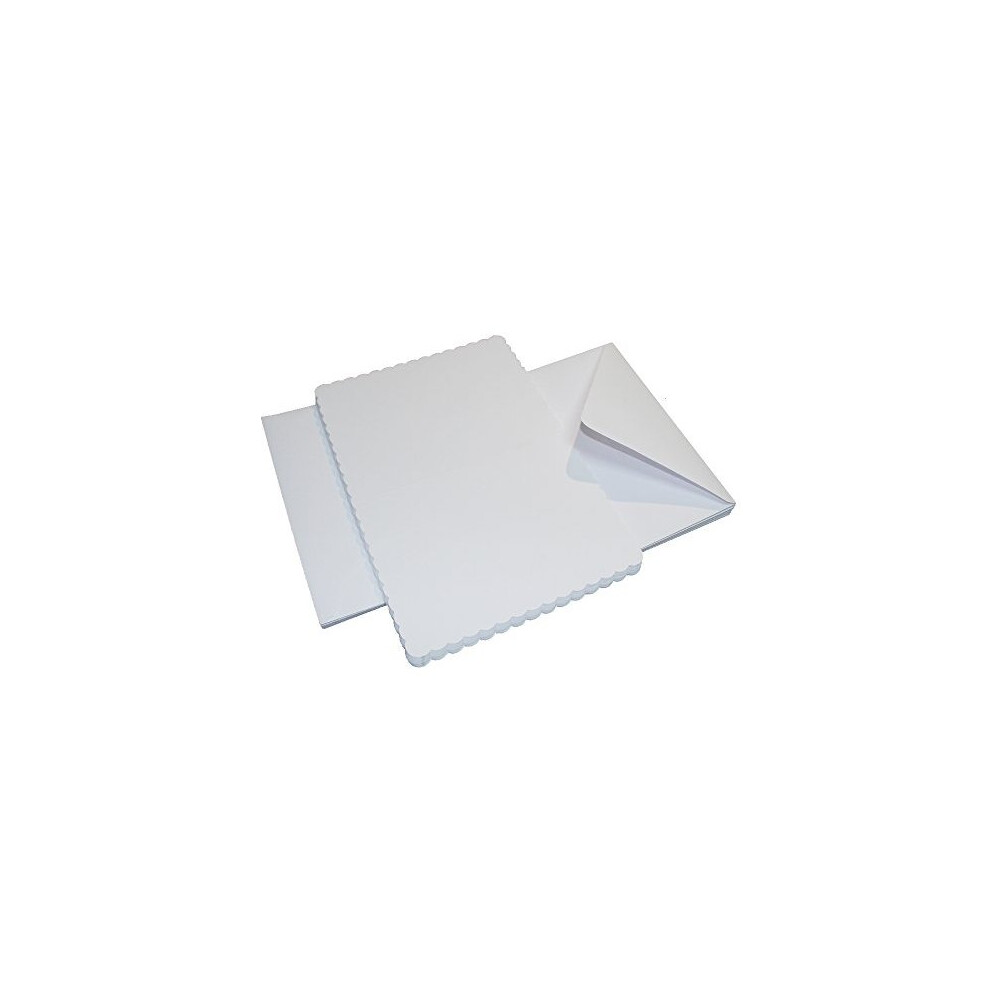 Craft UK 838 C5 Scalloped Card and Envelope pack of 25 - White