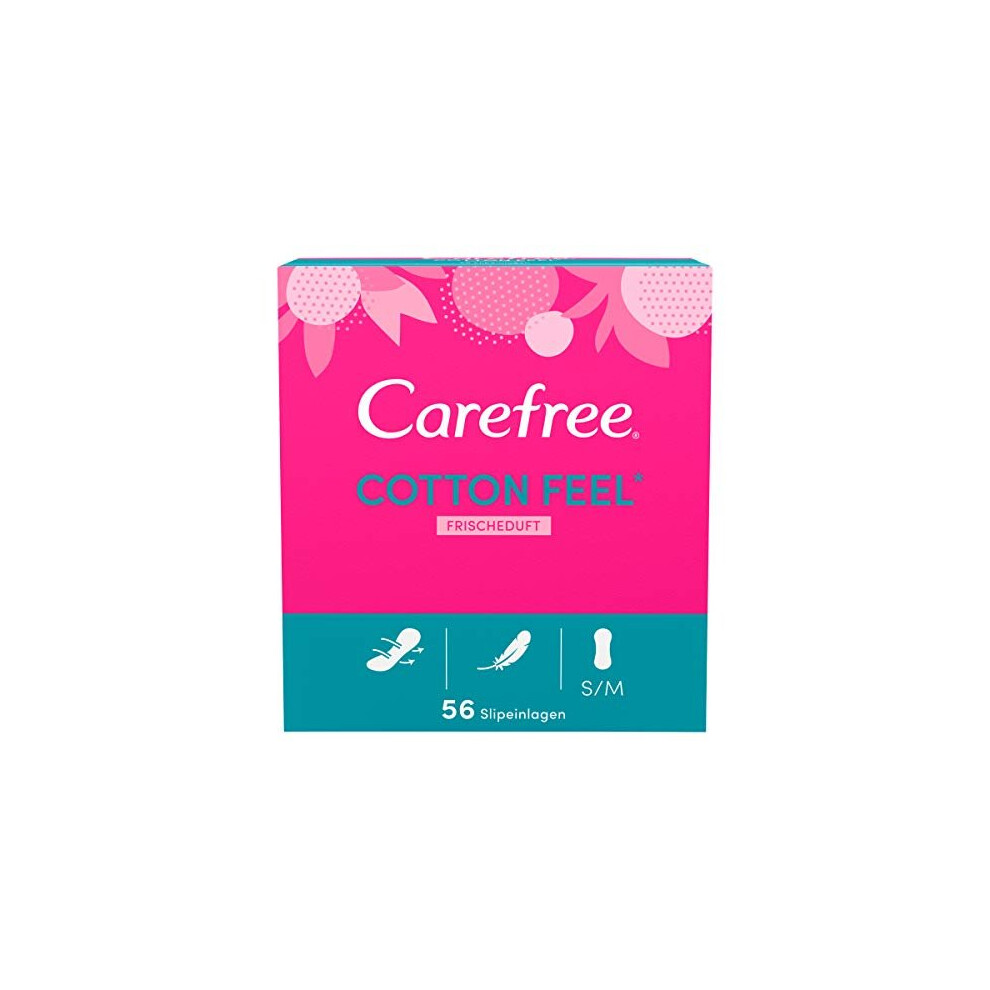 Carefree-Plus Carefree Cotton Feel Panty Liners With Fresh Scent, 100% Breathable Panty Liners For A Long Lasting Freshness In Size: S/M (5 Packs Of 56)