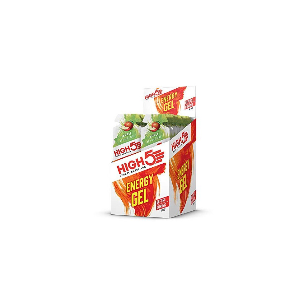 HIGH5 Energy Gel Quick Release Energy On The Go from Natural Fruit Juice (20 x 40g Sachets) (Apple) 