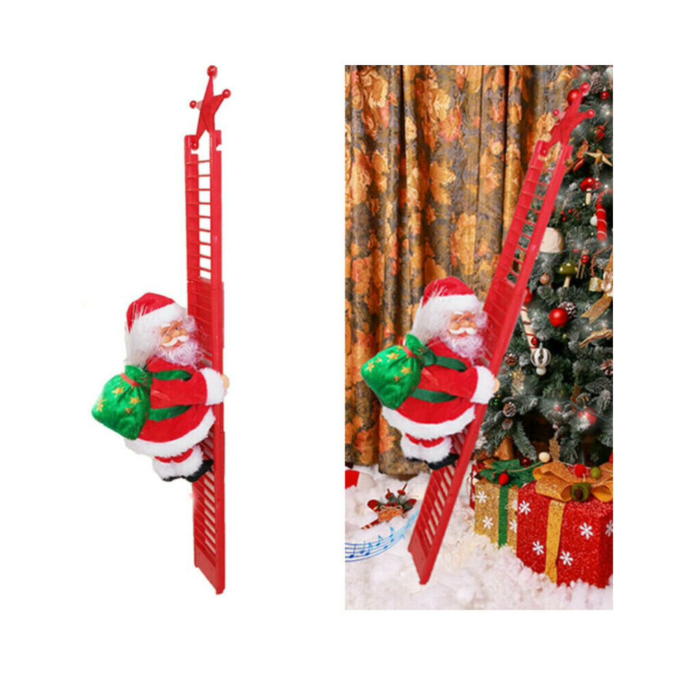 Christmas Electric Climbing Ladder Santa Claus Xmas Music Figurine Party Decor