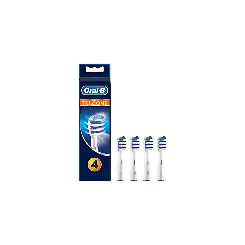 Oral-B Genuine Trizone Replacement Toothbrush Heads, Refills for Electric Toothbrush, 3 Bristle Zones for Deep Cleaning, Pack of 4