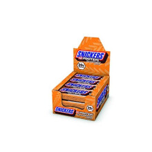 Snickers Hi Protein Peanut Butter Flavour Bar (12 x 57g) - High Protein Snack with Caramel, Peanuts and Milk Chocolate - Contains 20g Protein