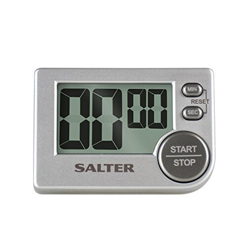 Salter Big Button Timer - Electronic Digital Kitchen Stopwatch, Memory Function, Loud Beeper, Magnetic/Self Standing, Prop on Worktop or Stick to Fri