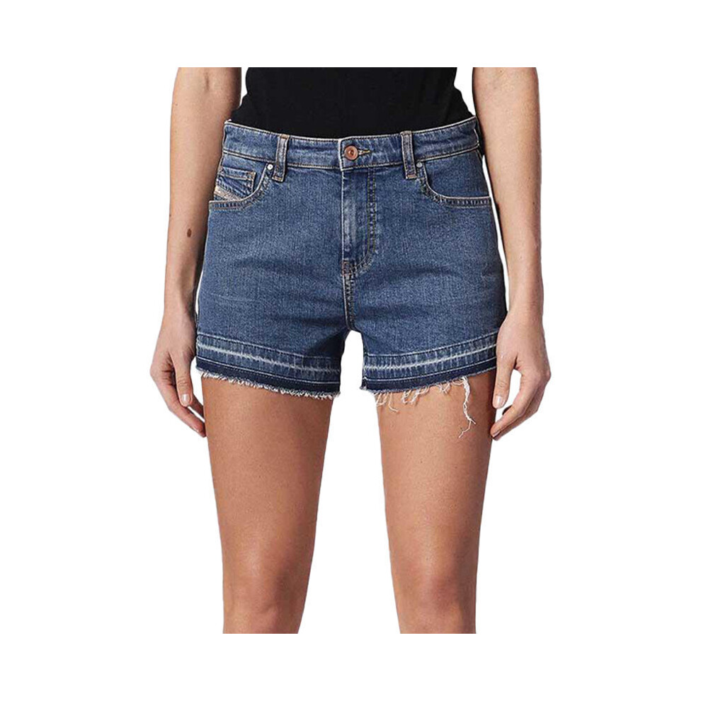 (W26) DIESEL DE SABY 0KARG Women Denim Jeans Shorts Raw edge Vintage Slim Sexy Shorts