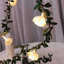 Guirlande lumineuse de fleurs roses - 20 LED, pour intérieur, alimentée par pile, longueur 3 m