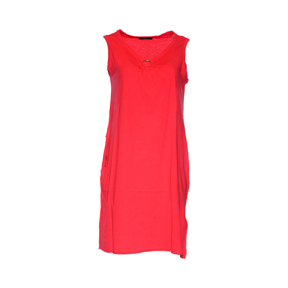 (S) DIESEL D ISBEL Womens Dress Plain Sleeveless Red Tops