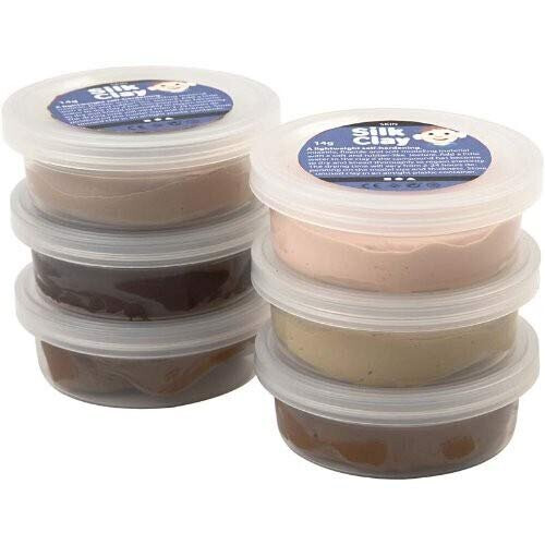 Creativ 6 x 14 g Silk Clay Assorted, Skin Colours