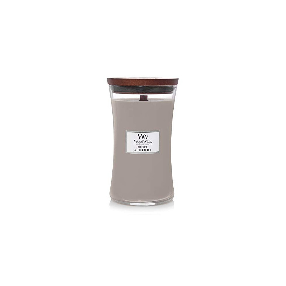 Woodwick Large Hourglass Scented Candle – Fireside, Crackling Wick, Up To 130 Hours Burn Time