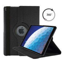 (Black) Case For Apple iPad 10.2in 2020 8th Generation PU Leather 360 Degree Rotating Cover
