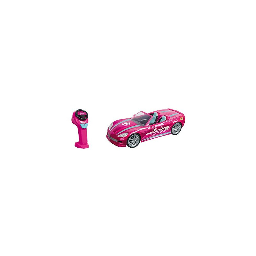 Zobmondo!! Mondo Motors - Mattel Barbie Dream Car Cabrio Glamour - Radio-Controlled Car For Barbie Kids - Two Seats - Realistic Detail - Pink