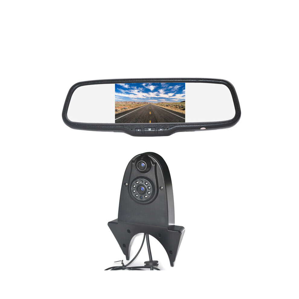 Double Dual Lens Parking Reverse Camera & Clip-On Mirror Monitor For Mb Sprinter Van 723508731602