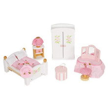 Le Toy Van - Wooden Daisylane Master Bedroom Dolls House Accessories Play Set For Dolls Houses | Dolls House Furniture Sets - Suitable For Ages 3+