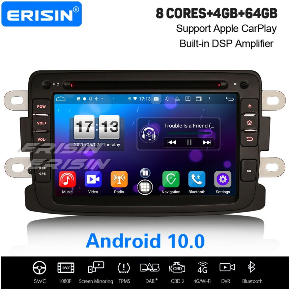 8-Core Android 10.0 Navi Car Stereo Carplay Dsp Renault Dacia Dokker Lodgy Duster Logan Sandero 631851157126