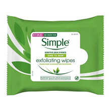 Simple Kind to Skin Exfoliating Facial Wipes 25 Pcs