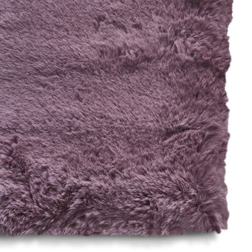 Think Rugs (80x150cm) Teddy Shaggy Rugs in Lavender Soft Plain Polyester Mats 2