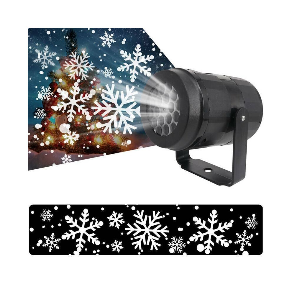 (Uk) Christmas Led Moving Laser Snow Snowflake Xmas Party Projector Light