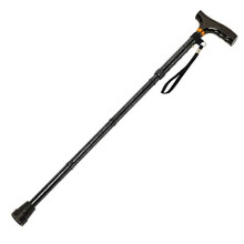 Homecraft Folding Coloured Walking Stick with Wooden Handle, Lightweight Adjustable Walking Cane for Balance, Mobility Aid, Grey Marble, 775-875 mm/3