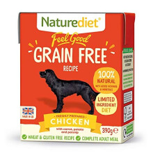 Naturediet Feel Good Grain Free Complete Wet Dog Food Chicken Tetra Pack, 18 x 390 g