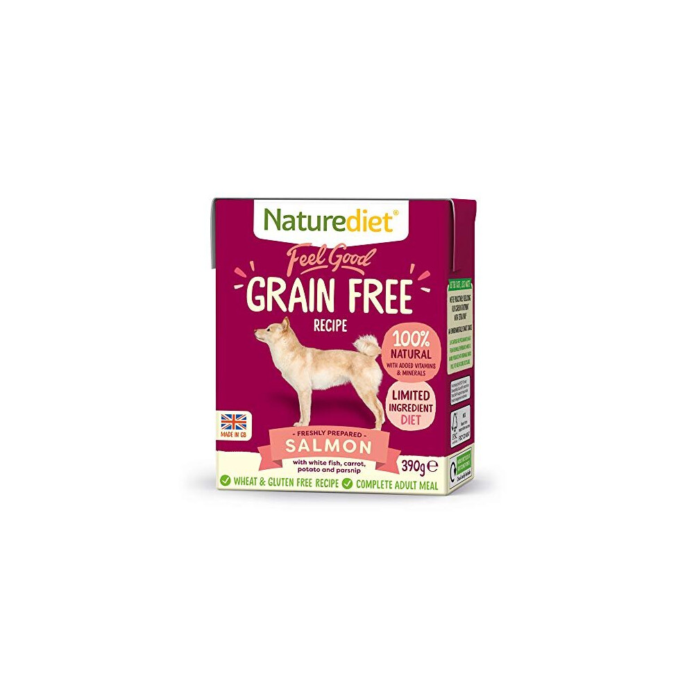 Naturediet Feel Good Grain Free Salmon and White Fish Complete Wet Food 390g x 18