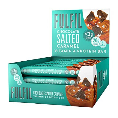 FULFIL Vitamin and Protein Bar 15 x 55g Bars Chocolate Salted Caramel Flavour 20g Protein 9 Vitamins Low Sugar