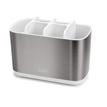 Supporto per spazzolini - Joseph Joseph - Acciaio inox - 10 x 18 x 14 cm - Antiscivolo - Design moderno