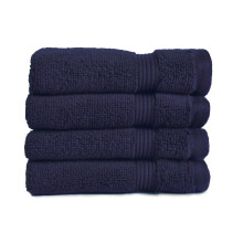 (Navy) Allure Zero Twist Egyptian Cotton 4 Pack Face Cloths Flannels