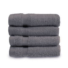 (Charcoal) Allure Zero Twist Egyptian Cotton 4 Pack Face Cloths Flannels