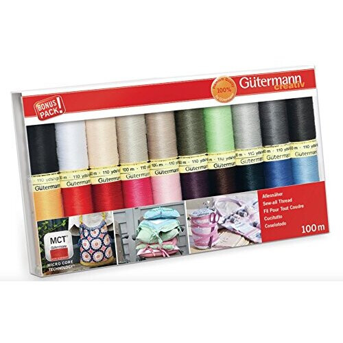 Gütermann Gutermann Thread Set: Sew-All: 100m: Pack of 20, Assorted