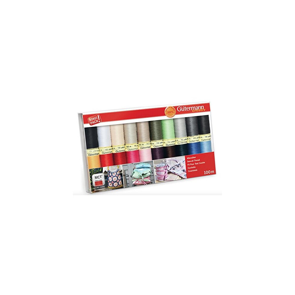 Gütermann Gutermann Thread Set: Sew-All: 100M: Pack Of 20, Assorted