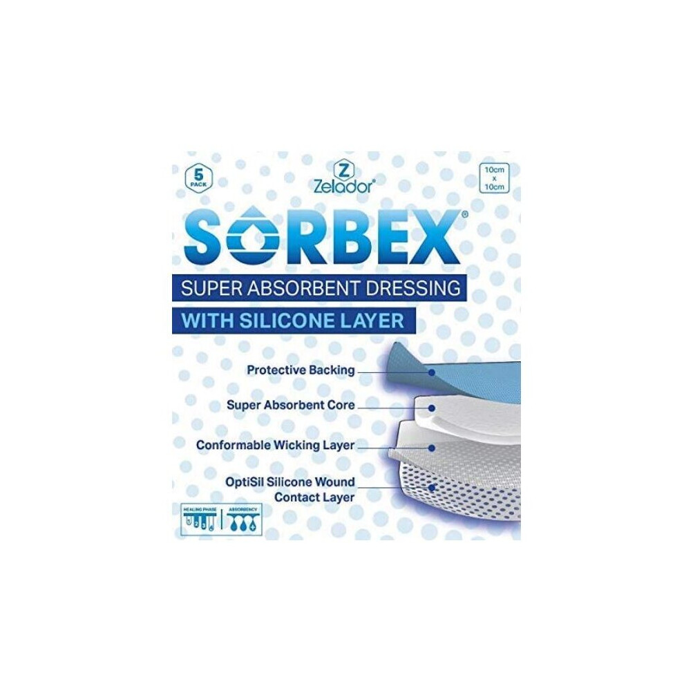 Sorbex (15X15cm X 5) Super Absorbent Wound Dressing