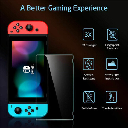 Nintendo Switch Console Premium Tempered 9H Glass Screen Protector x 2 1