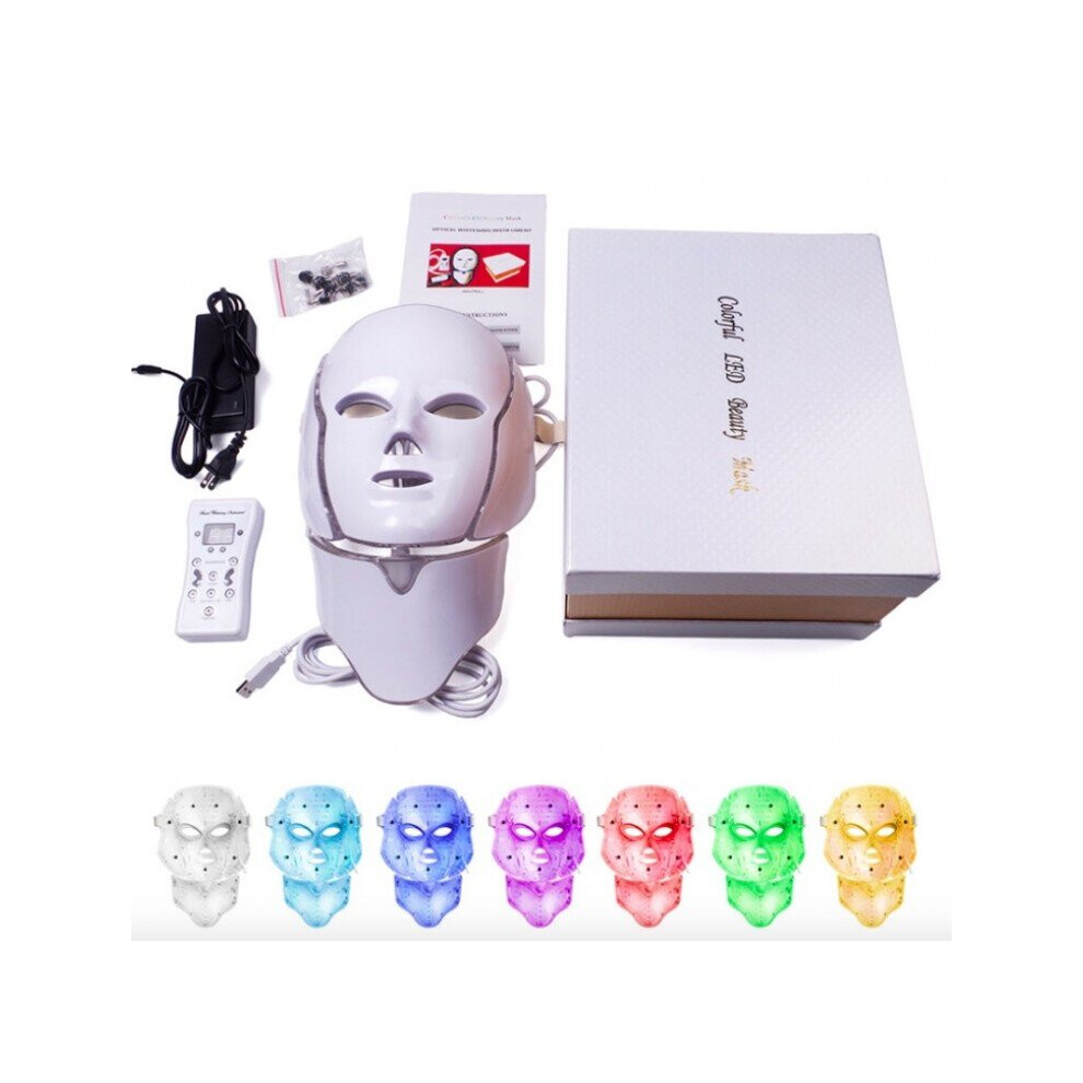 7 Color LED Facial Mask Beauty Skin Photon Light Therapy Wrinkle Acne Tighten Skin Tool