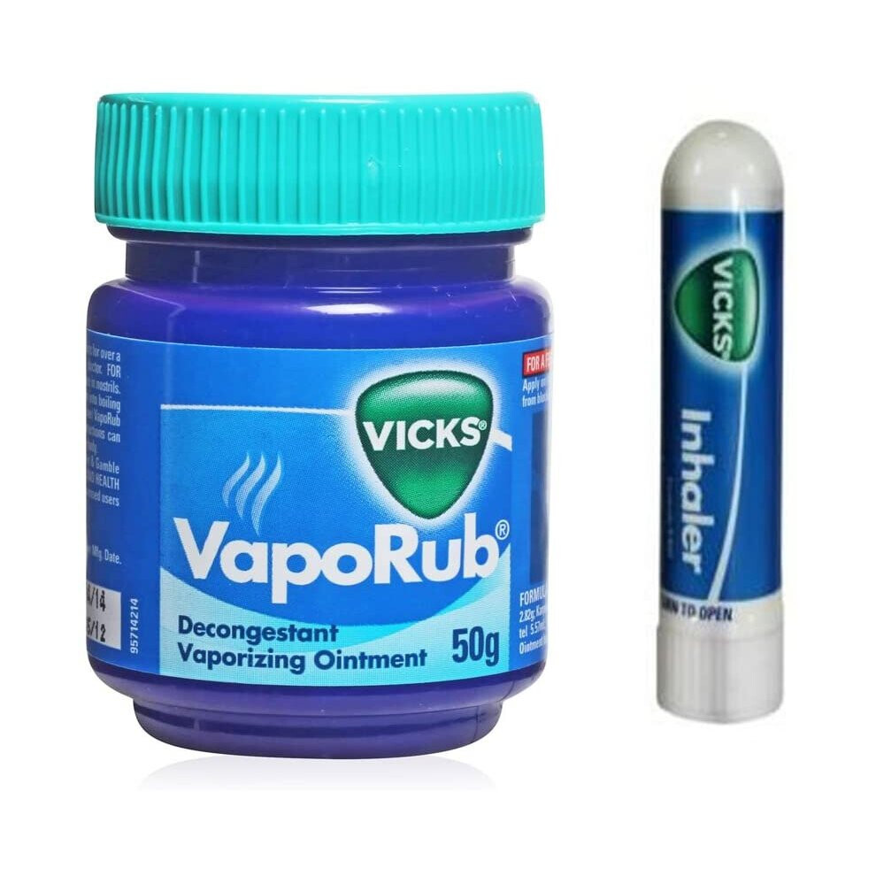 Vicks Vaporub + Free Inhaler * Fast Relief Cold & Cough / Flu / Nose Congestion