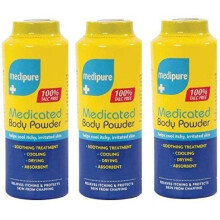 3 x MEDIPURE Medicated Body Powder 100% TALC FREE 200g (600g)