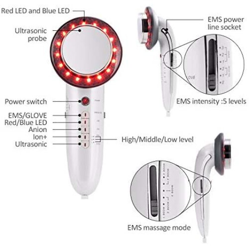 6 in 1 Body Shaping Machine Slimming Device EMS Led Therapy Cellulite