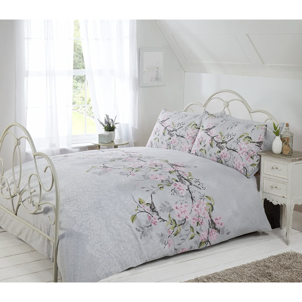 Rapport Duvet Cover Set, Polyester-Cotton, Grey, Double