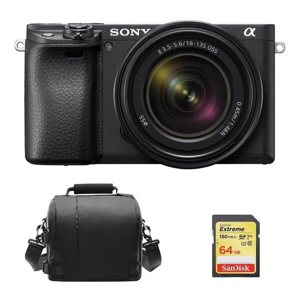 SONY A6400 Black KIT SEL 18-135MM F3.5-5.6 OSS Black+64GB SD card+Bag